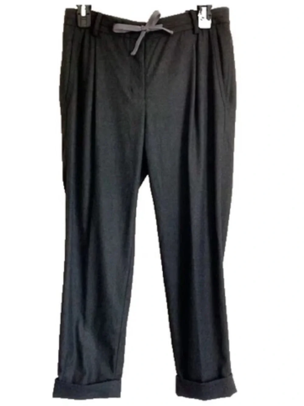 Wilfred Aritzia Charcoal Gray Drawstring Ankle Pants Womens 2 Casual Minimalist